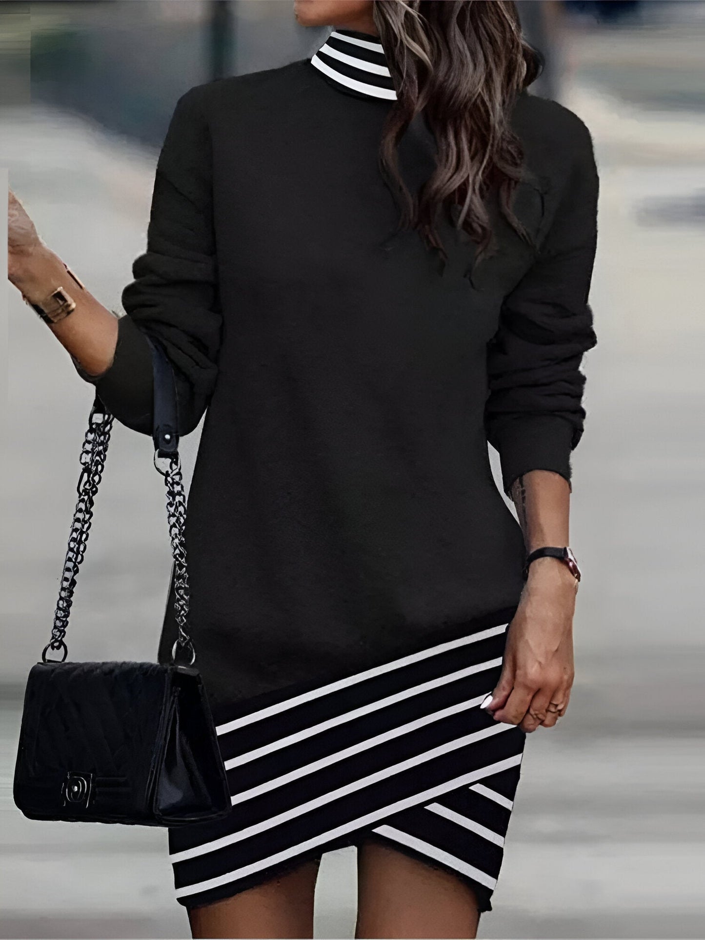 Mc | Casual mini dress with high neck