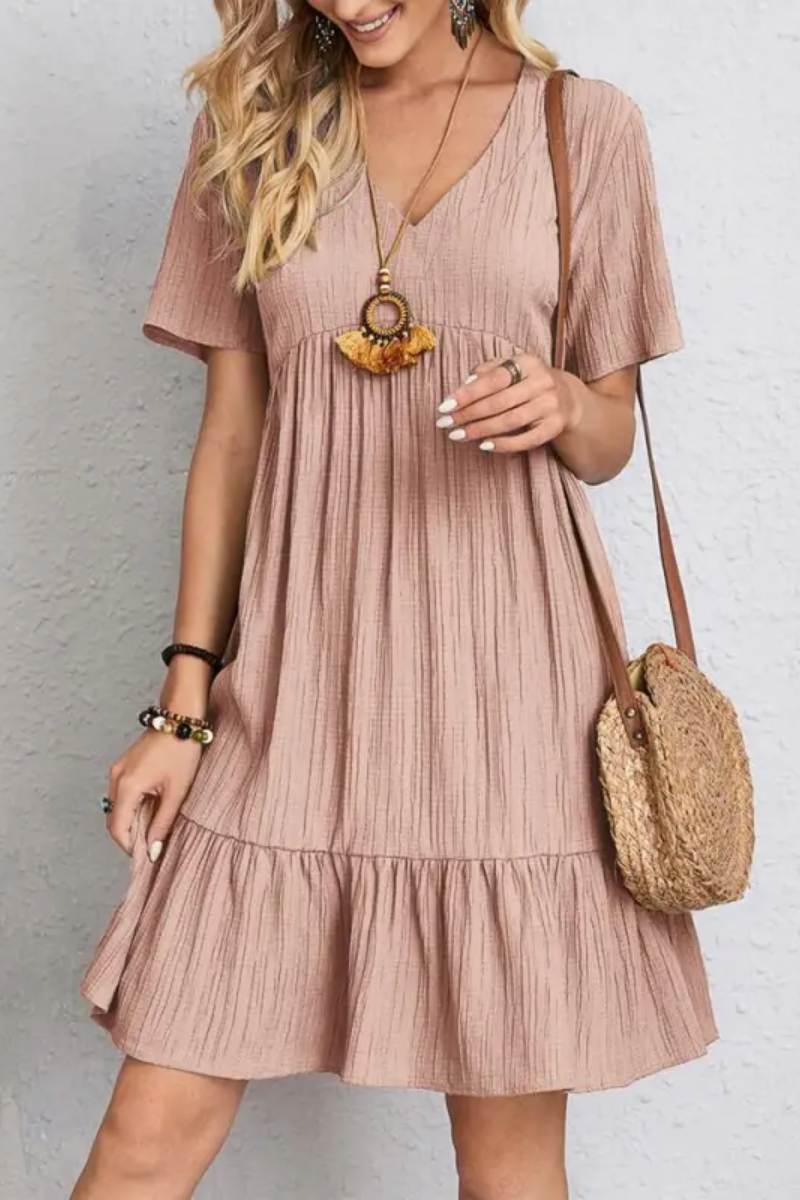 LP | Ruffle and V-neck dress for women
