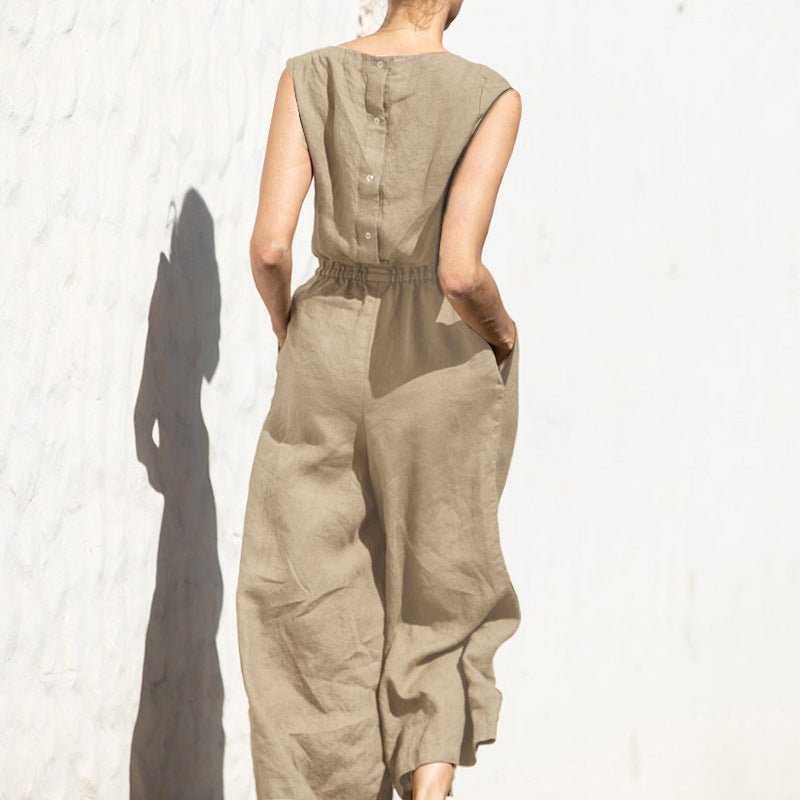 LD Sleeveless Fashion Casual Temperament Jumpsuit