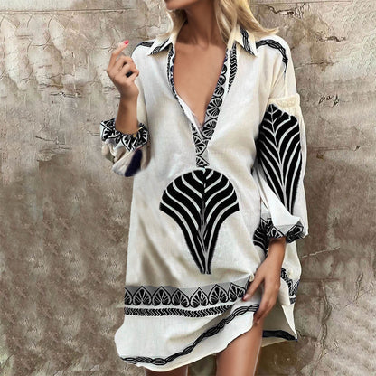 Mc | Cotton and linen T-shirt dress