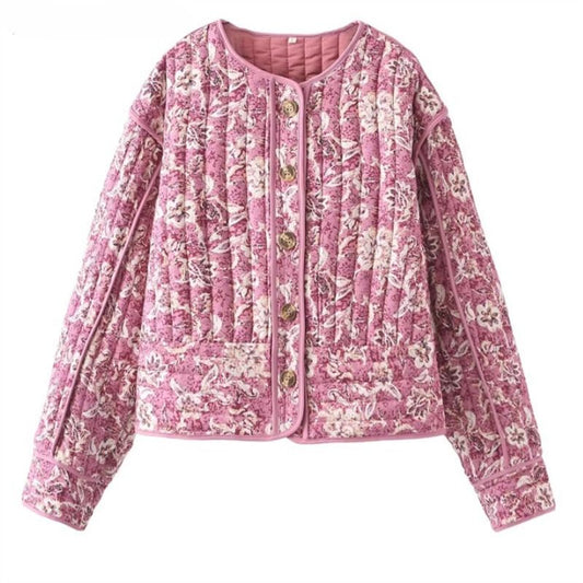 Sapphire | Women's floral-lined quilted jacket
