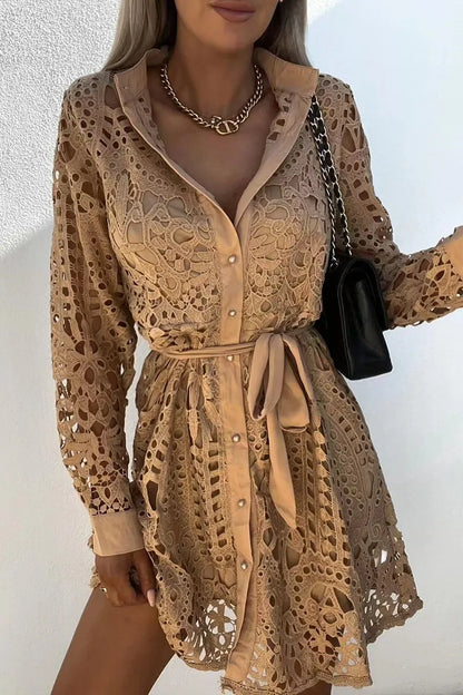 LD Women's Party Dress V-Neck Long Sleeves Lace Festival Outfits
