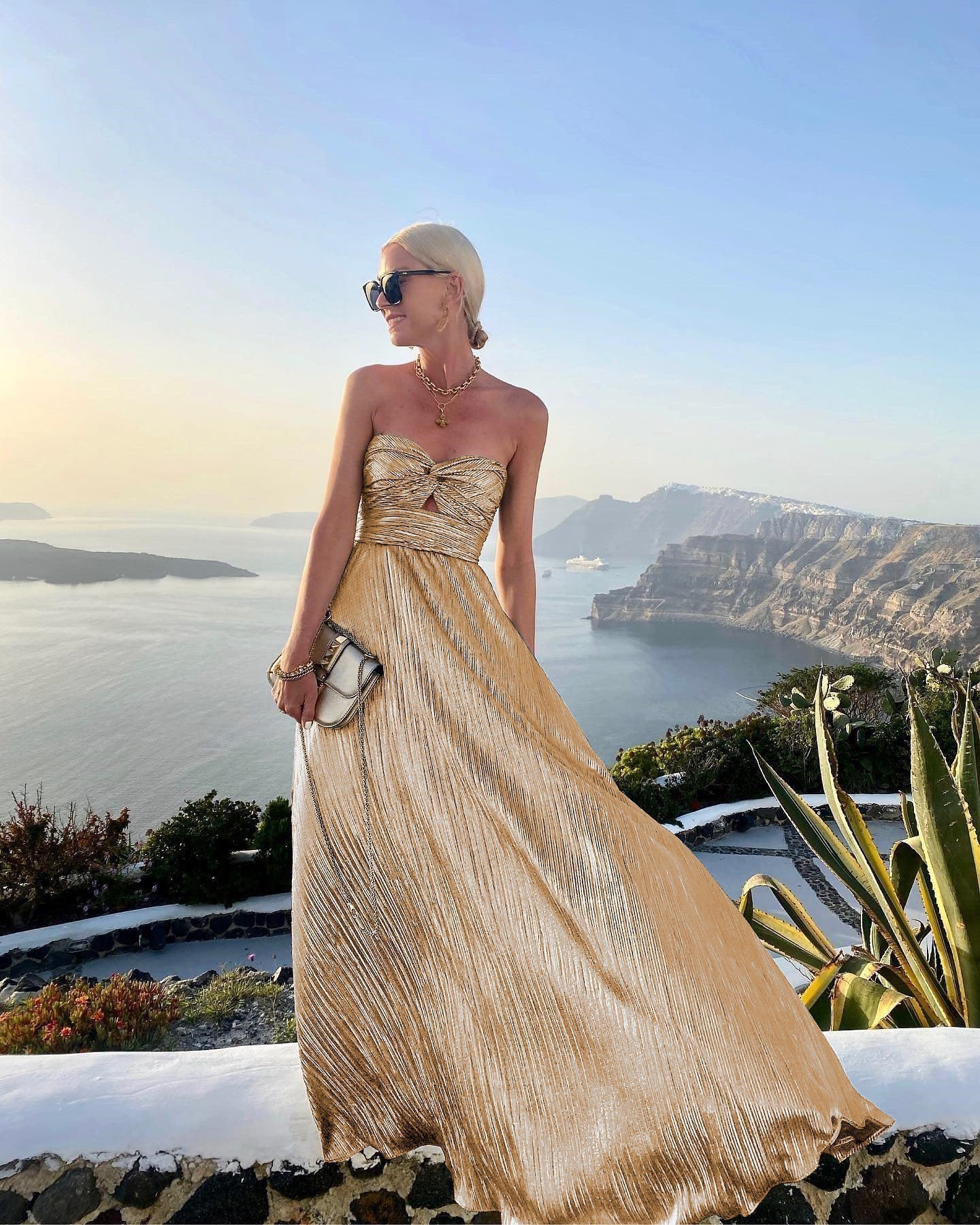 LP | Elegant invited wedding dress summer long strapless shiny formal party dress for women 2024