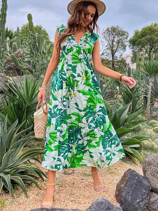 LD | Printed waist casual dress