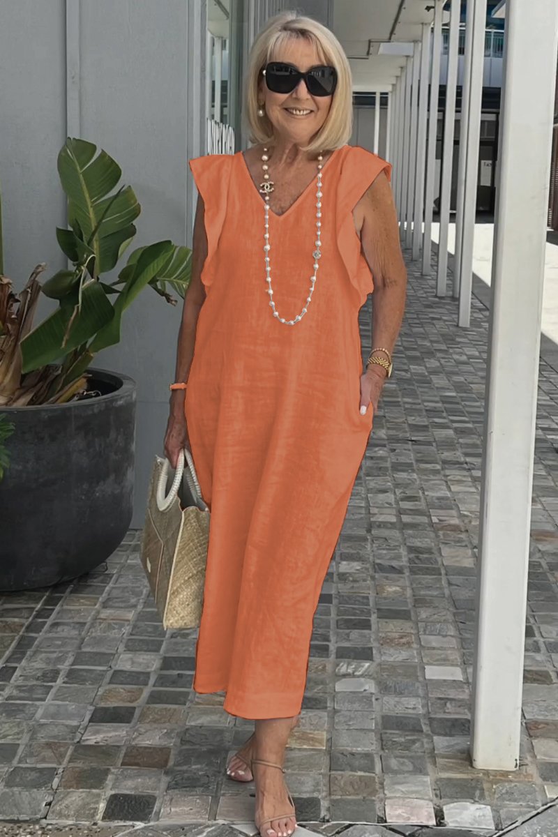 casual dress of cotton and linen