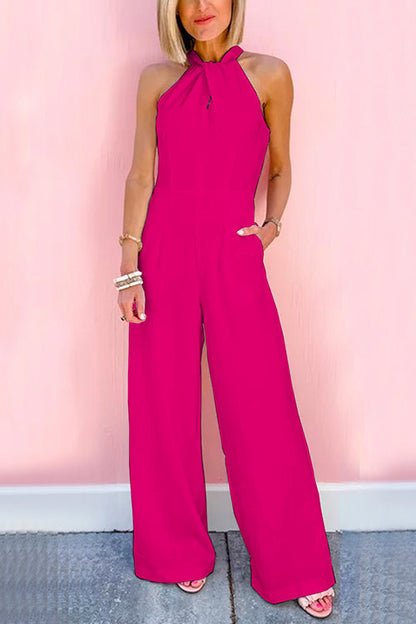 Sleeveless jumpsuit with wide waist and wide legs (7 colors)
