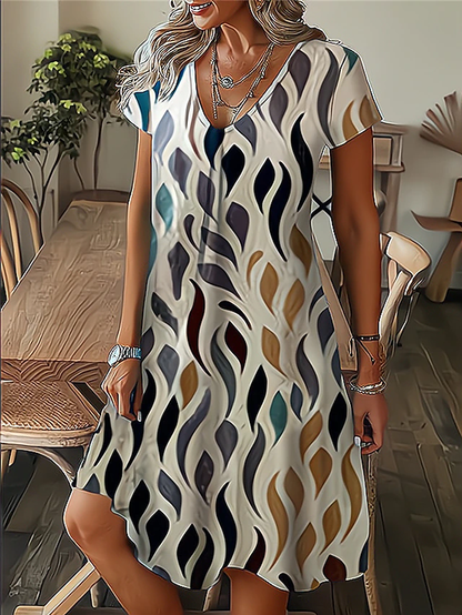 LP | Summer dress with feather pattern