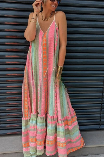 Mc | Maxi cami dress with ethnic print