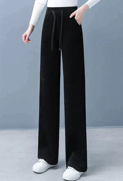 LD Straight plain pants with wide legs