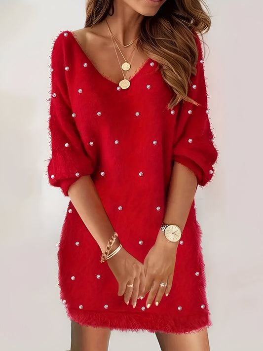 Mc | Elegant V-neck blouse dress