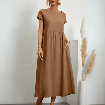 LD | Women's vintage maxi dress of cotton and linen