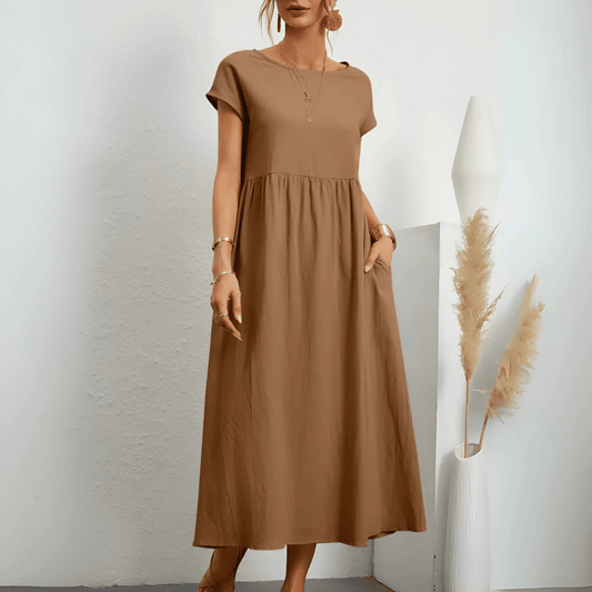 LD | Women's vintage maxi dress of cotton and linen