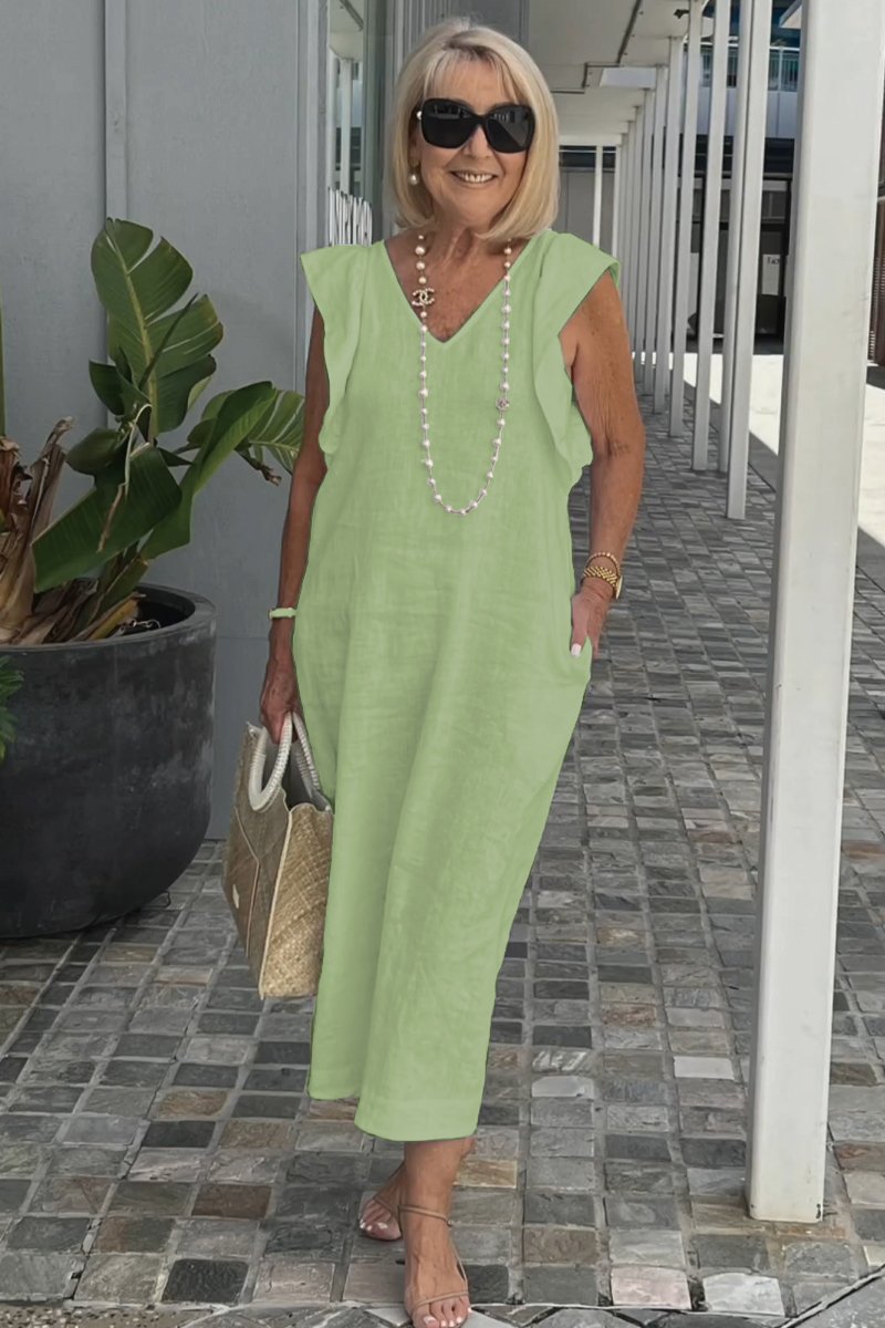 casual dress of cotton and linen