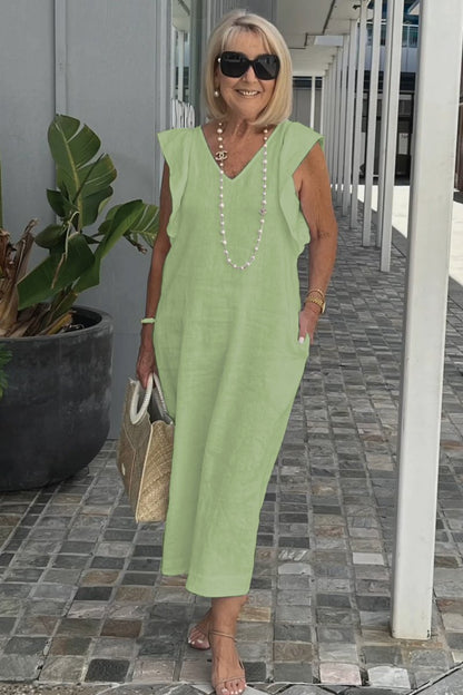 casual dress of cotton and linen
