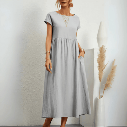 LD | Women's vintage maxi dress of cotton and linen