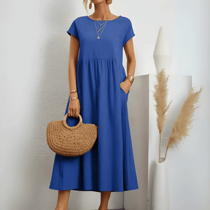 LD | Women's vintage maxi dress of cotton and linen