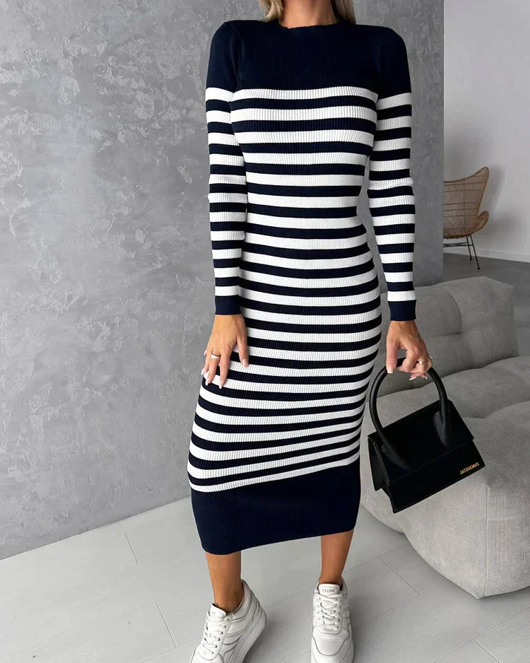LP | Elegant Striped Long Dress