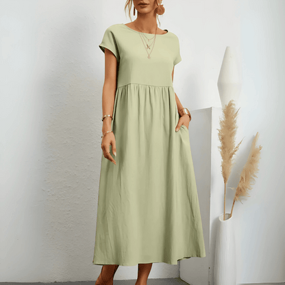 LD | Women's vintage maxi dress of cotton and linen