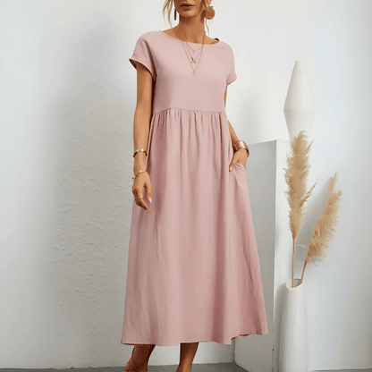 LD | Women's vintage maxi dress of cotton and linen
