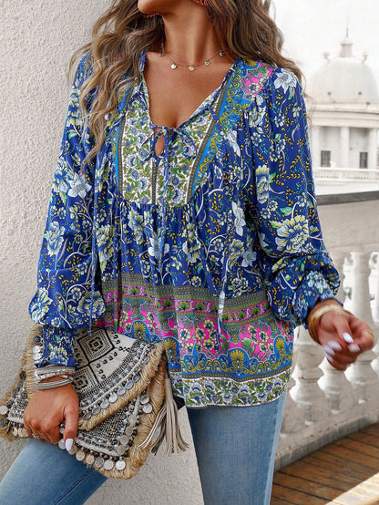 Elara - Boho floral blouse