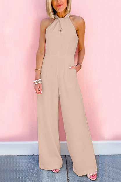 Sleeveless jumpsuit with wide waist and wide legs (7 colors)