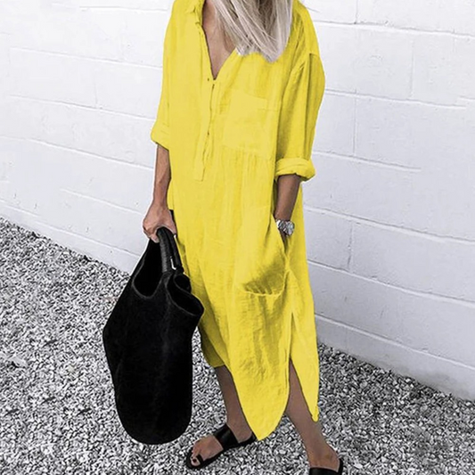 Mc | half-length cotton and linen blouse dress