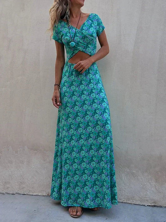 Cross dress with floral print