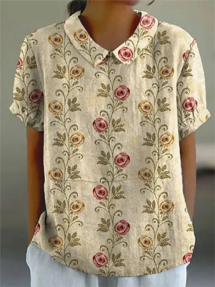 Blouse with floral print for men