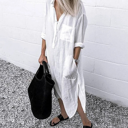 Mc | half-length cotton and linen blouse dress