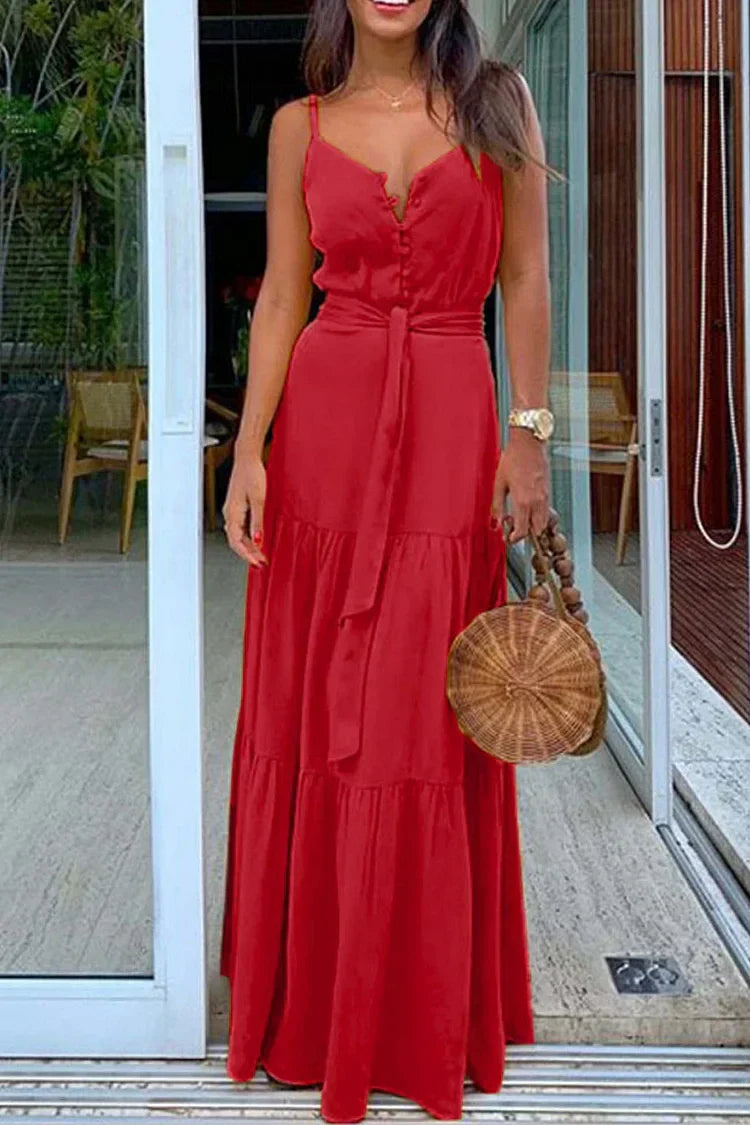Shirt dress with buttons and bow