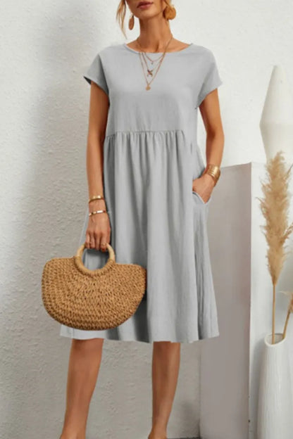 LP | Casual short-sleeved linen dress