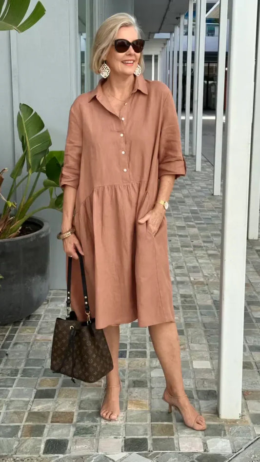 New casual dress for women in linen and cotton