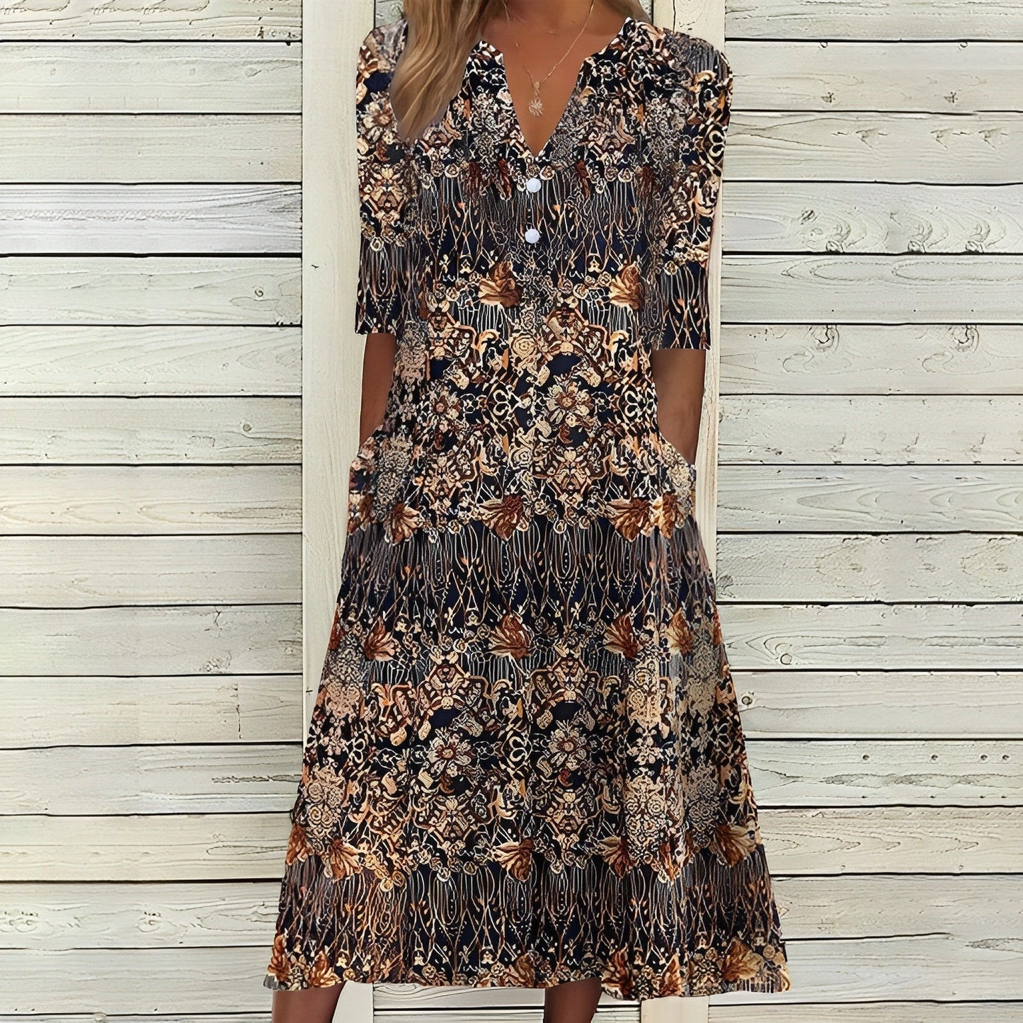 LP | Vintage-style floral print dress
