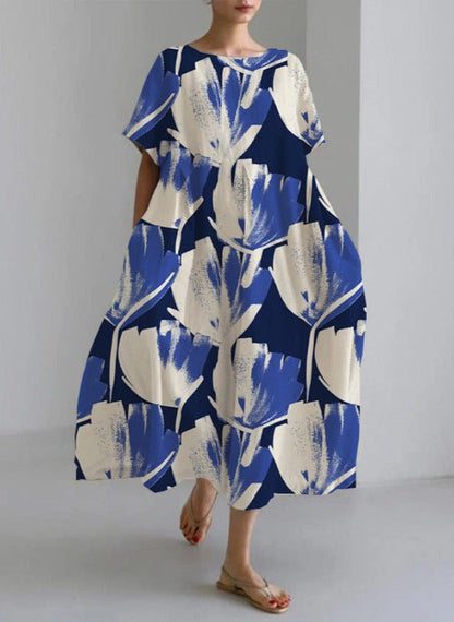 Mc | High-fashion loose-fitting dress with round neckline