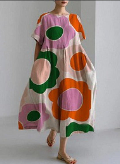 Mc | High-fashion loose-fitting dress with round neckline