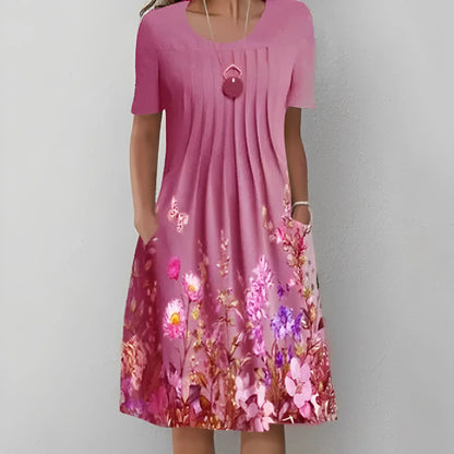 LP | Vintage-style floral print short-sleeved dress