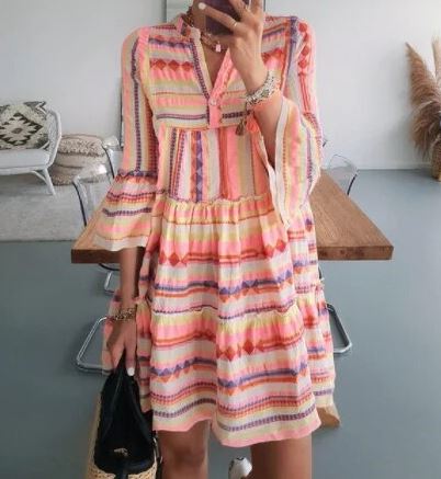 Mc | Juliene - Half-length dress with flared sleeves