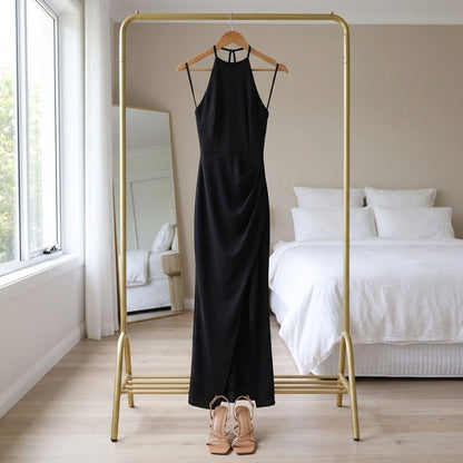 Adira | Halter Neck Backless Maxi Dress with Slit