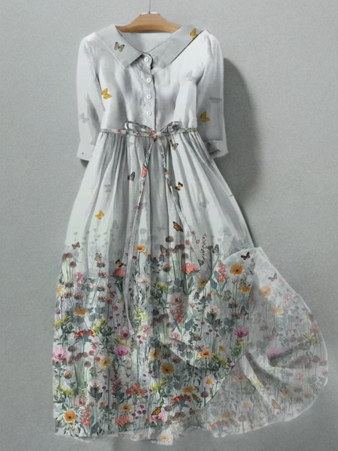 LP | Vintage-style pocket dress with flowers
