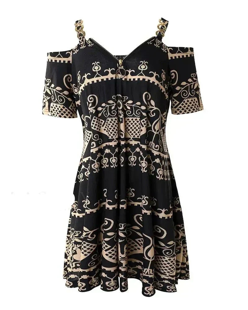 LP | Knit bustier dress with tribal print