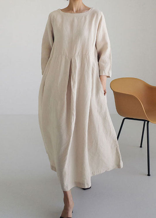 LD Long dress with patchwork motif and practical pockets