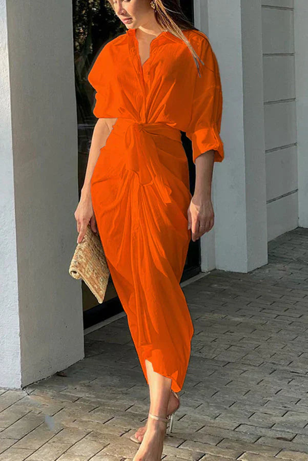 LP | Midi dress with button closure