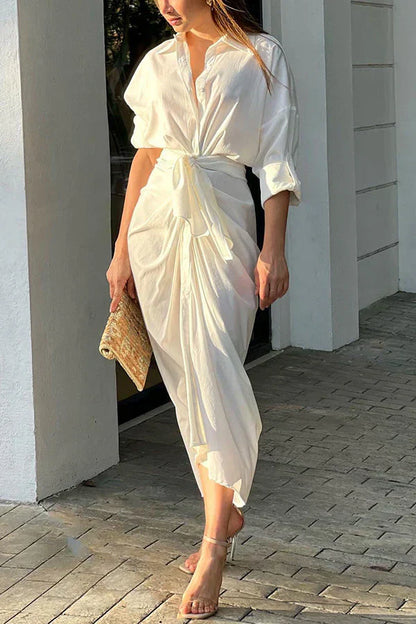 LP | Midi dress with button closure