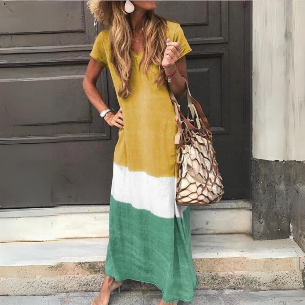 LP | mosaic dress with short sleeves