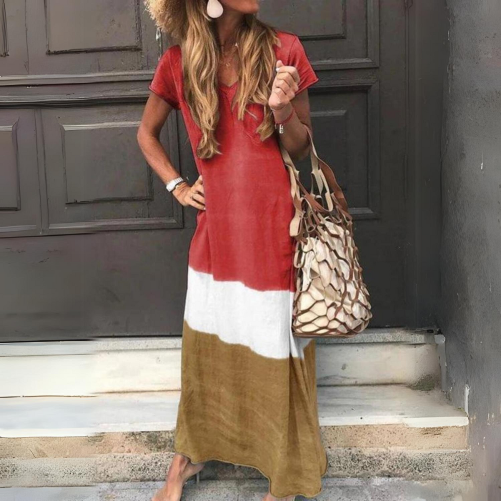 LP | mosaic dress with short sleeves