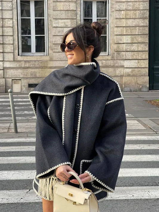 Atidu | Women's Formal Jacket with Scarf Chic and Comfortable