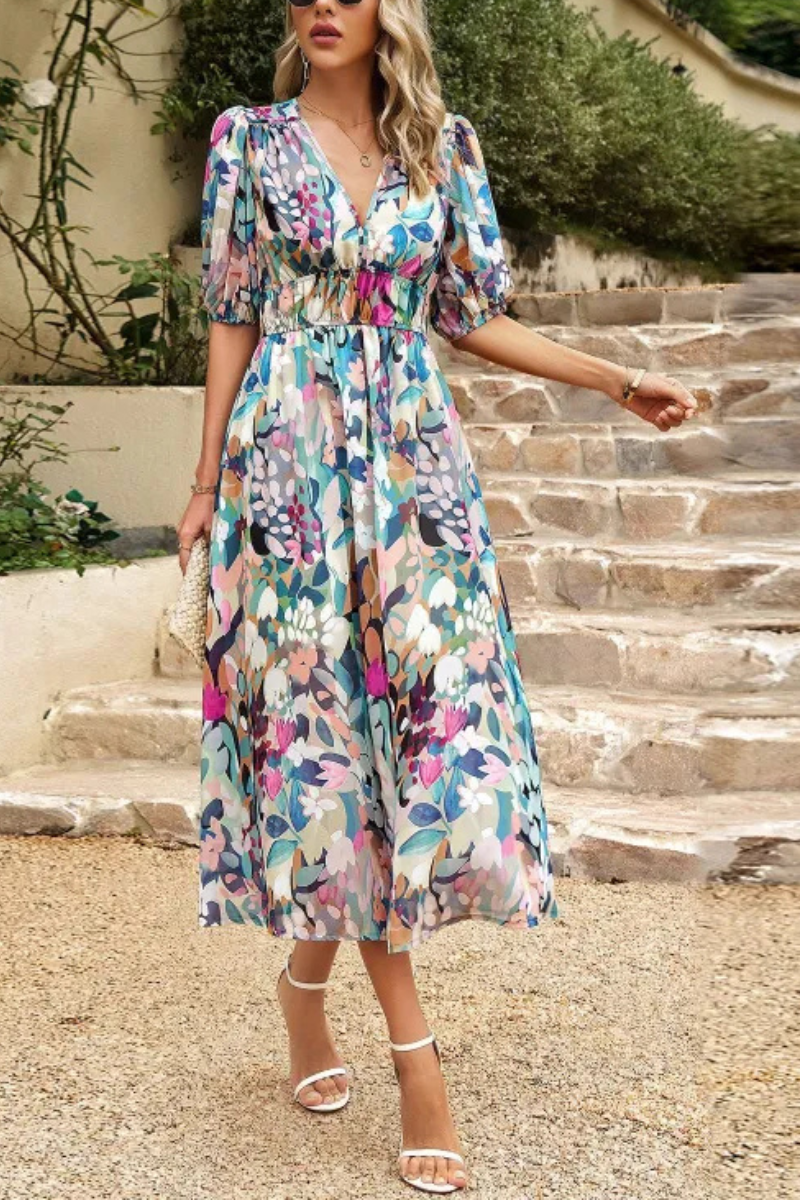 Auria | Summer Temperament V-neck dress