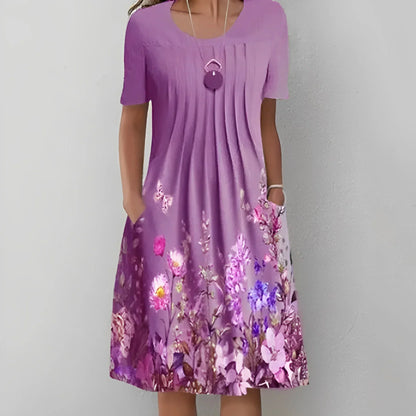 LP | Vintage-style floral print short-sleeved dress