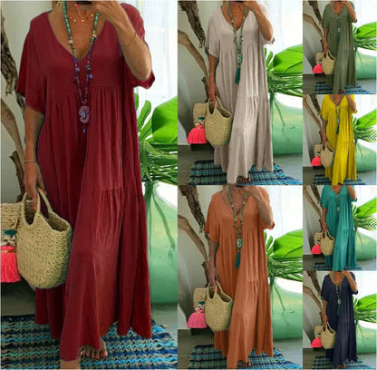 LP | Casual long dress with short sleeves for women