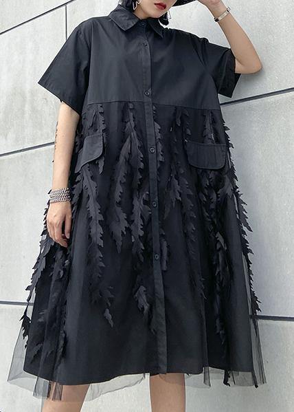 Mc | Fashionable black tulle flapper dress